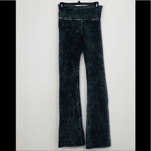 T party acid leggings flare bell bottom black grey high waisted